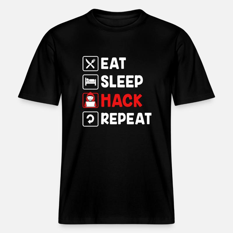 Cybersecurity Cyber Programmer Hacker - RELAXED FIT Unisex Organic T-Shirt - black