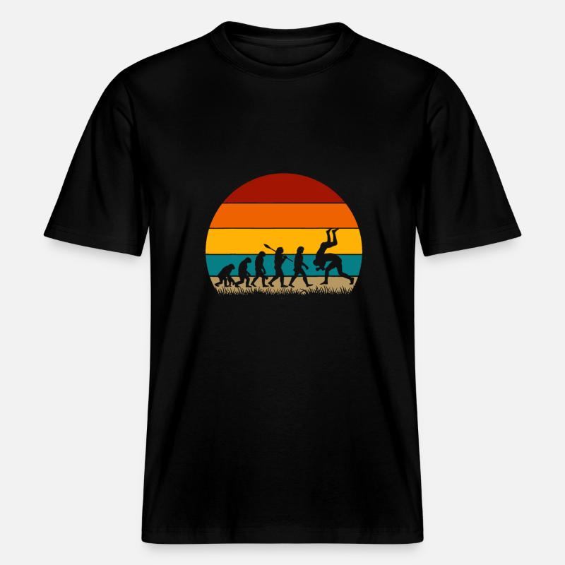 Retro Evolution Wrestling -  RELAXED FIT Unisex Organic T-Shirt - black