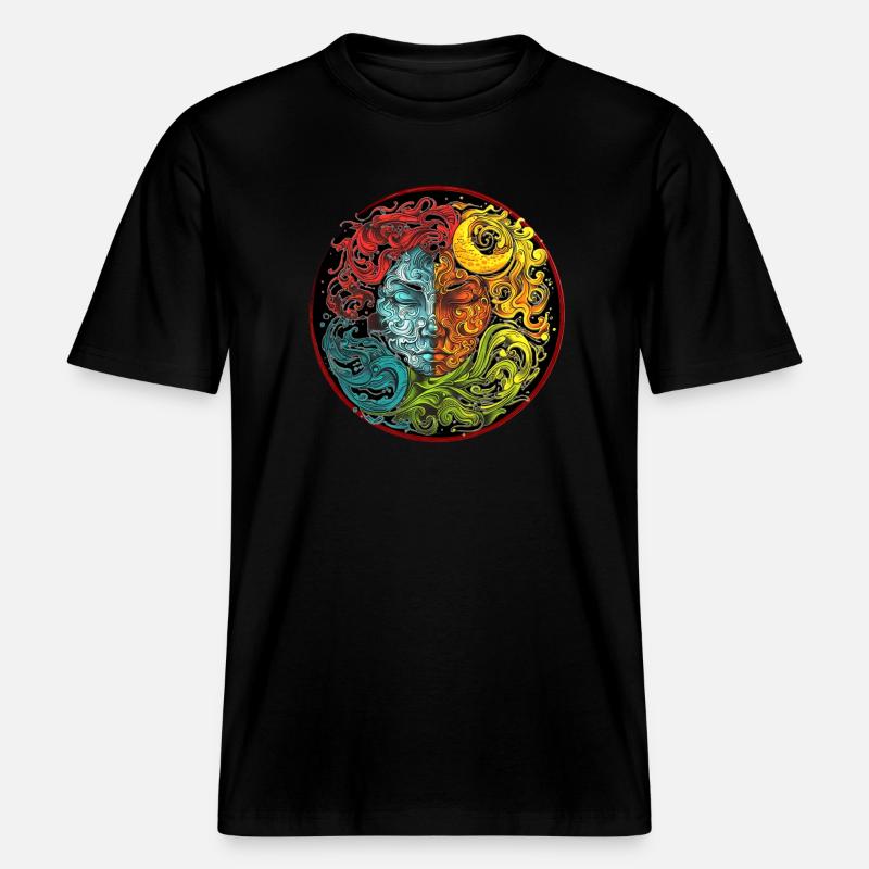 Die vier Elemente -  RELAXED FIT Unisex Organic T-Shirt - Schwarz