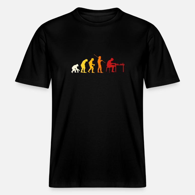 Évolution des échecs -  T-shirt unisexe RELAXED FIT en coton bio - noir