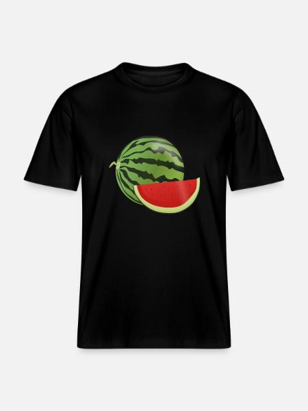 pastèque pastèque fruits végétariens1112 - T-shirt unisexe RELAXED FIT en coton bio - noir