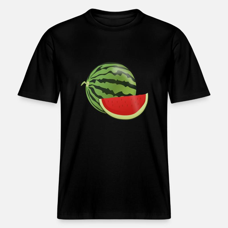 pastèque pastèque fruits végétariens1112 -  T-shirt unisexe RELAXED FIT en coton bio - noir