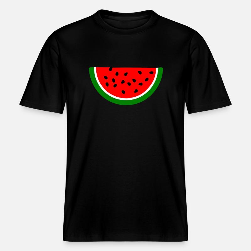Melon pastèque -  T-shirt unisexe RELAXED FIT en coton bio - noir