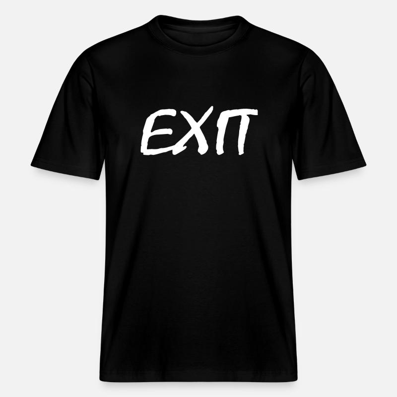Exit -  RELAXED FIT Unisex Organic T-Shirt - black