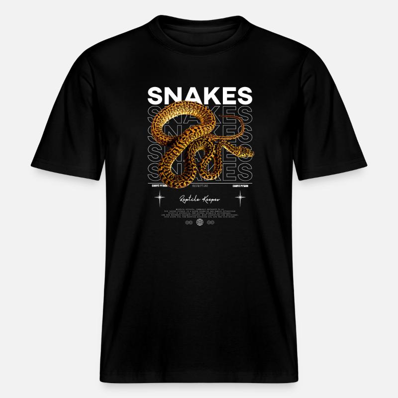 Teppich Python Modern Streetwear Reptilienpfleger -  RELAXED FIT Unisex Organic T-Shirt - Schwarz
