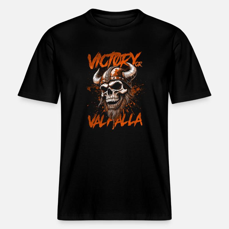 Nordischer Wikingersieg oder Walhalla - RELAXED FIT Unisex Organic T-Shirt - Schwarz