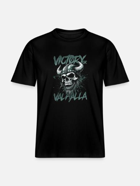 Nordischer Wikingersieg oder Walhalla - RELAXED FIT Unisex Organic T-Shirt - Schwarz