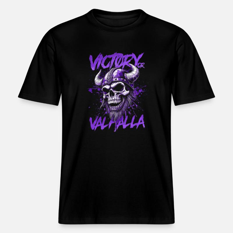 Nordischer Wikingersieg oder Walhalla -  RELAXED FIT Unisex Organic T-Shirt - Schwarz