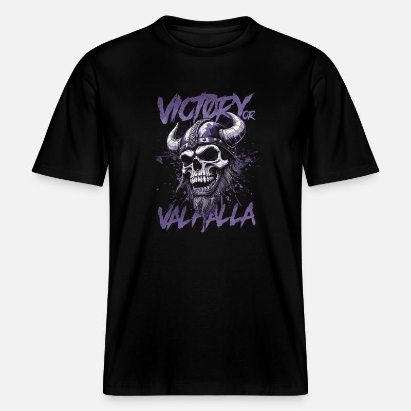 Nordischer Wikingersieg oder Walhalla -  RELAXED FIT Unisex Organic T-Shirt - Schwarz