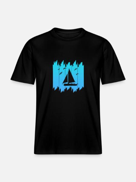Sailing - RELAXED FIT Unisex Organic T-Shirt - Schwarz