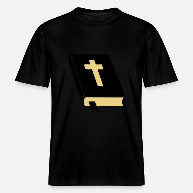 bibel_02 - T-shirt unisexe RELAXED FIT en coton bio - noir