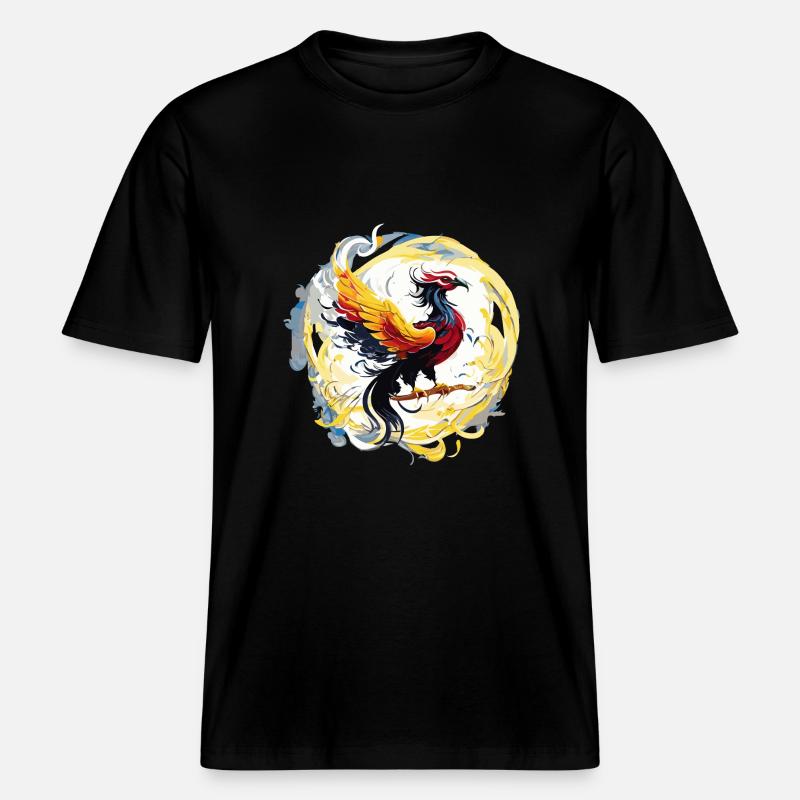 Flammender Phönix (Sammlung von Kunstwerken) - RELAXED FIT Unisex Organic T-Shirt - Schwarz