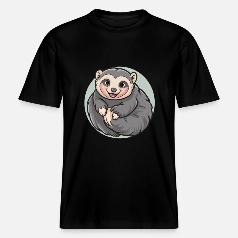 Langsame Loris -  RELAXED FIT Unisex Organic T-Shirt - Schwarz