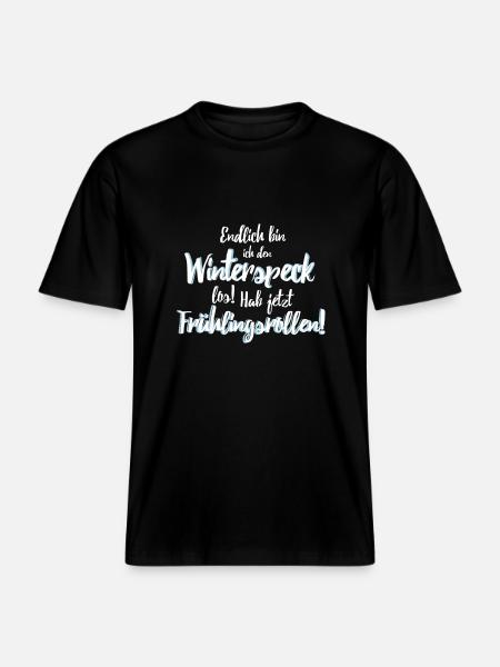 Frühlingsrolle statt Winterspeck -  RELAXED FIT Unisex Organic T-Shirt - Schwarz
