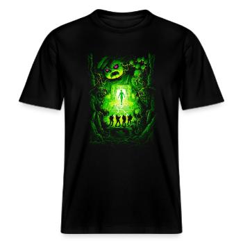 Ghostbusters Ecto Gang -  RELAXED FIT Unisex Organic T-Shirt - Schwarz - Vorne - Alina (178cm) & Michal (187cm)