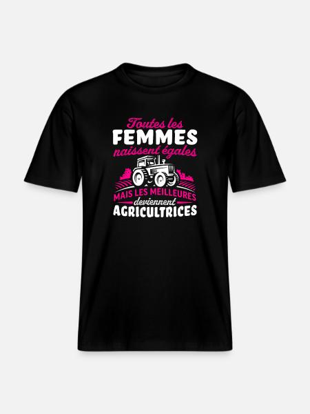 les meilleures deviennent agricultrices - T-shirt unisexe RELAXED FIT en coton bio - noir