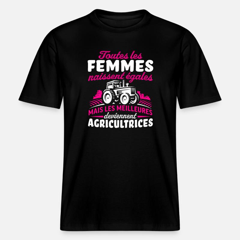 les meilleures deviennent agricultrices - T-shirt unisexe RELAXED FIT en coton bio - noir