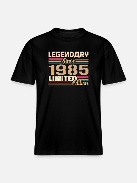 1985 Vintage 1985 Birthday born in 1985 -  RELAXED FIT Unisex Organic T-Shirt - black