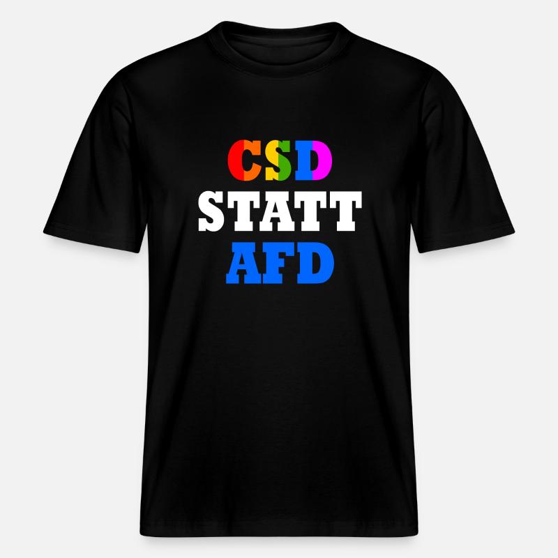 Csd statt afd - RELAXED FIT Unisex Organic T-Shirt - Schwarz