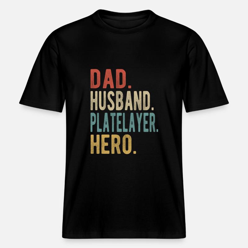 Plattenleger Papa Ehemann Held - RELAXED FIT Unisex Organic T-Shirt - Schwarz
