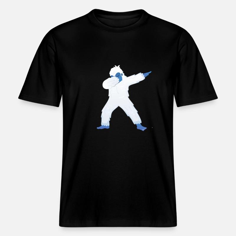 Dabbing Yeti Dab Dance -  T-shirt unisexe RELAXED FIT en coton bio - noir