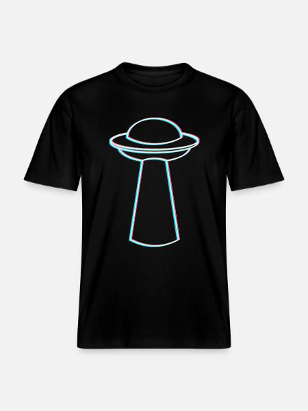 UFO Glitch – Rave & Techno Vibes - RELAXED FIT Unisex Organic T-Shirt - black