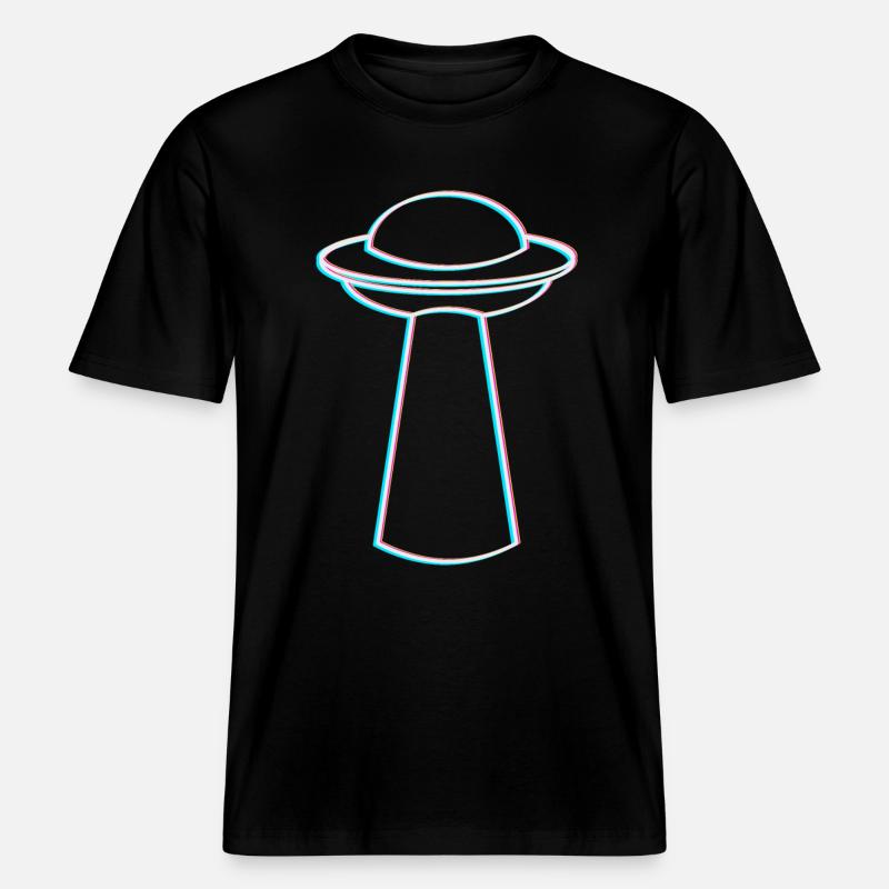 UFO Glitch – Rave & Techno Vibes -  RELAXED FIT Unisex Organic T-Shirt - Schwarz