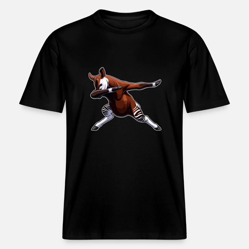 Okapi Animal Cute Okapi - RELAXED FIT Unisex Organic T-Shirt - black