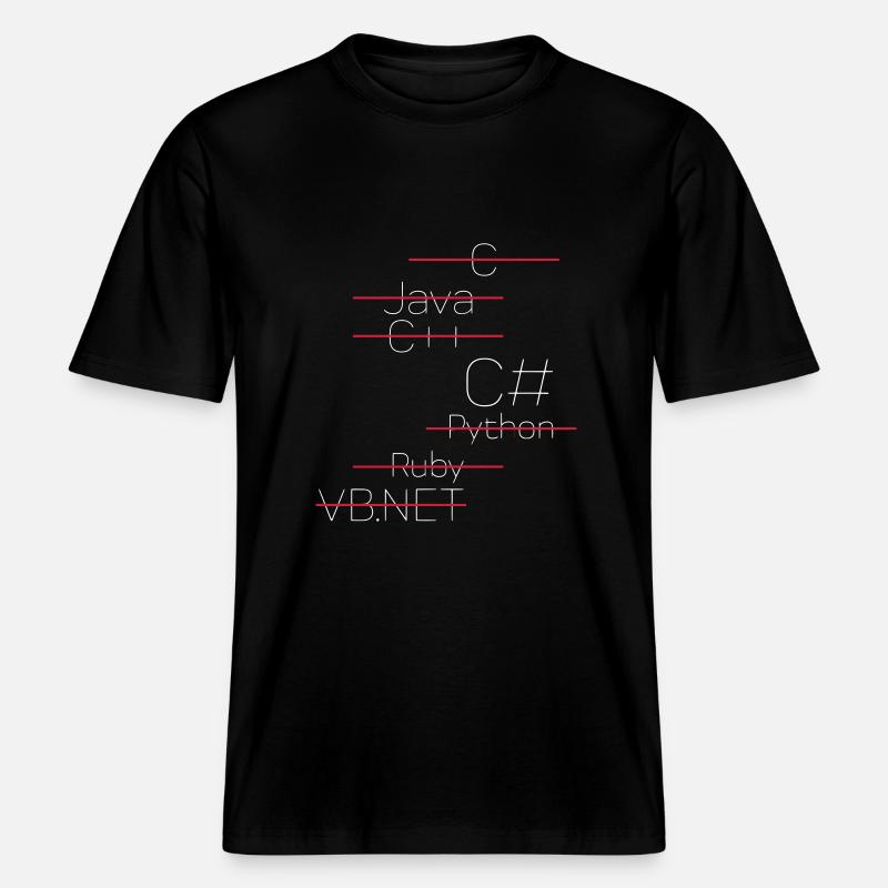 C# - C-Sharp / C Sharp -  RELAXED FIT Unisex Organic T-Shirt - black