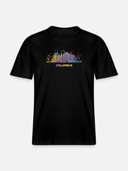 Columbusite Skyline Columbus - RELAXED FIT Unisex Organic T-Shirt - black