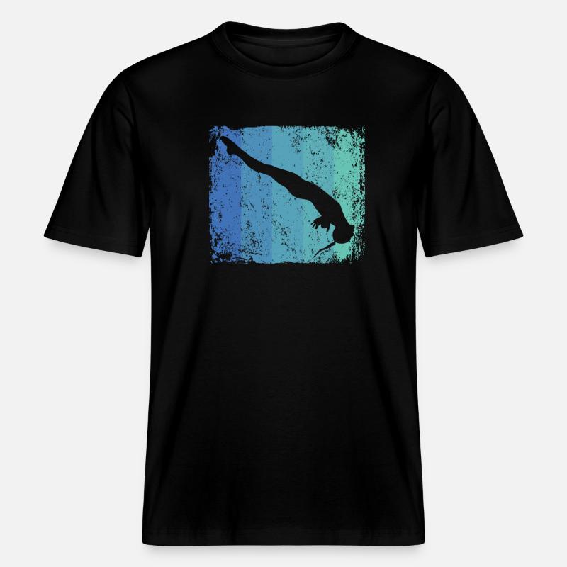 Turmspringen Kunstspringen Synchronspringen -  RELAXED FIT Unisex Organic T-Shirt - Schwarz