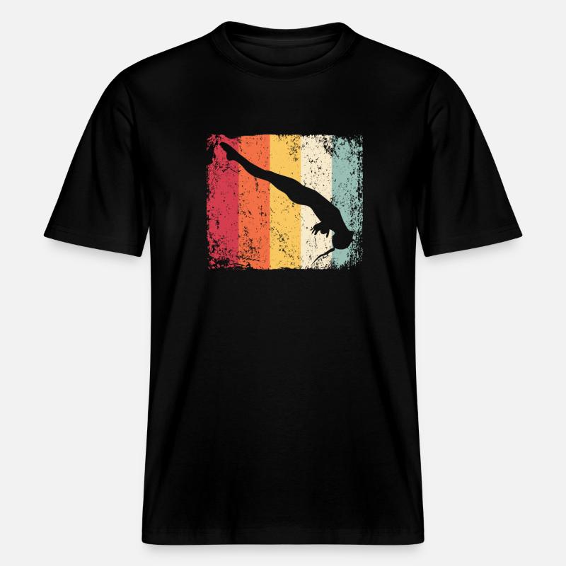 Synchronisierter Wassertaucher High Diver -  RELAXED FIT Unisex Organic T-Shirt - Schwarz