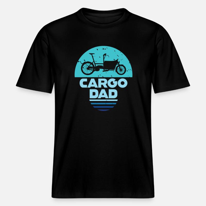 Cargo Dad Vélo Cargo Cargobike -  T-shirt unisexe RELAXED FIT en coton bio - noir