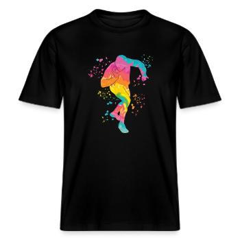 Lanceur de poids Colorsplash Lancer de poids -  T-shirt unisexe RELAXED FIT en coton bio - noir - Devant - Alina (178cm) & Michal (187cm)