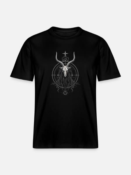 Goat Baphomet -  RELAXED FIT Unisex Organic T-Shirt - black