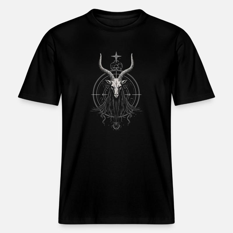 Chèvre Baphomet -  T-shirt unisexe RELAXED FIT en coton bio - noir