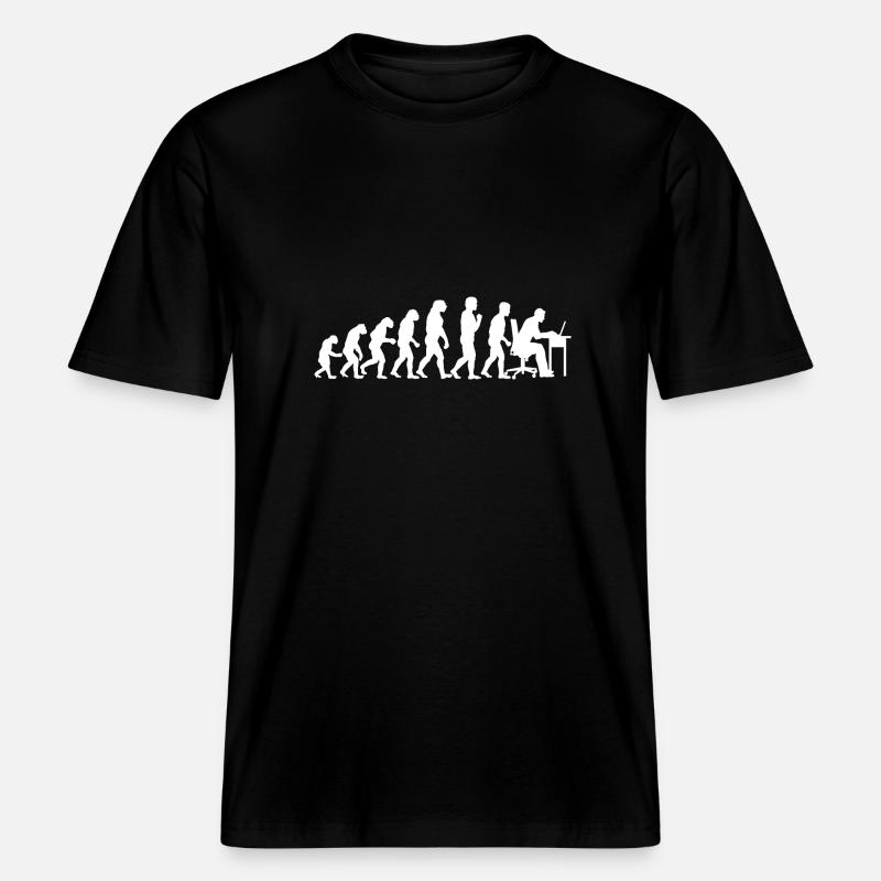 Evolution Computertechniker Nerd Programmierung - RELAXED FIT Unisex Organic T-Shirt - Schwarz