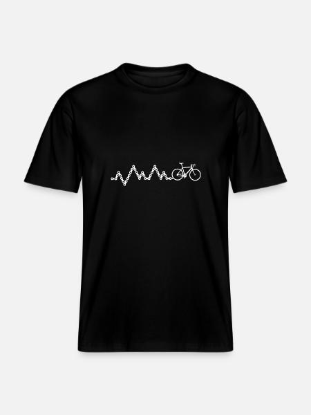 Cyclist heart pressure Humor bike -  RELAXED FIT Unisex Organic T-Shirt - black