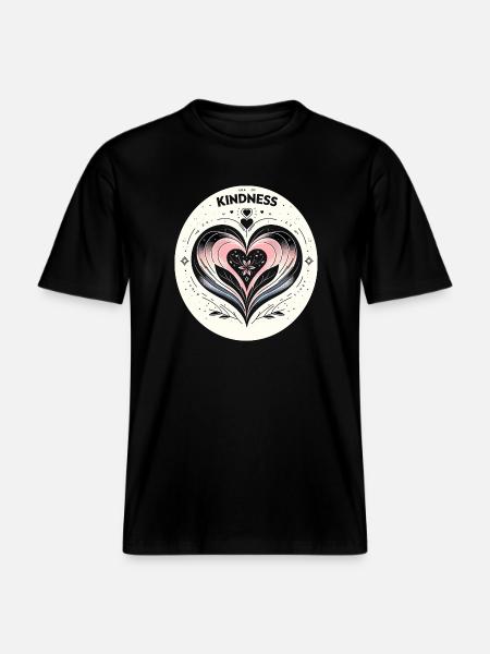 Heart of Kindness Art - RELAXED FIT Unisex Organic T-Shirt - black