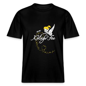Kölsche Fee -  RELAXED FIT Unisex Organic T-Shirt - Schwarz - Vorne - Alina (178cm) & Michal (187cm)