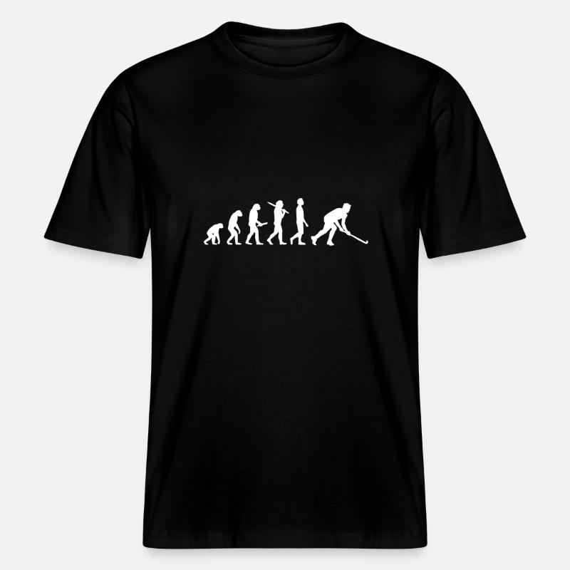 évolution du hockey -  T-shirt unisexe RELAXED FIT en coton bio - noir