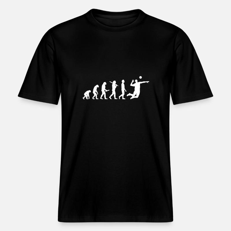 Evolution volleyeuse -  T-shirt unisexe RELAXED FIT en coton bio - noir