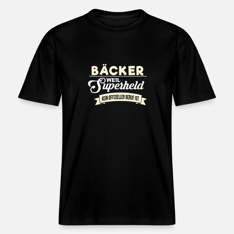 Superheld Beruf Bäcker - RELAXED FIT Unisex Organic T-Shirt - Schwarz