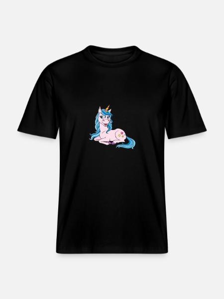 Licorne - T-shirt unisexe RELAXED FIT en coton bio - noir