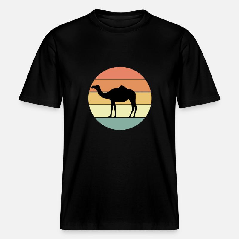 Conception de chameau rétro - T-shirt unisexe RELAXED FIT en coton bio - noir