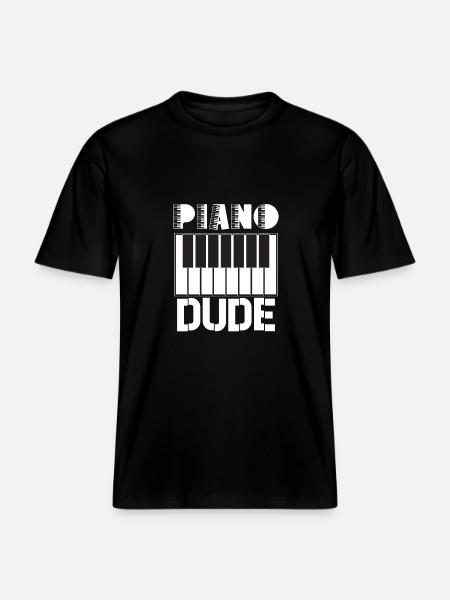 Piano Player Funny Piano Keyboard -  RELAXED FIT Unisex Organic T-Shirt - black