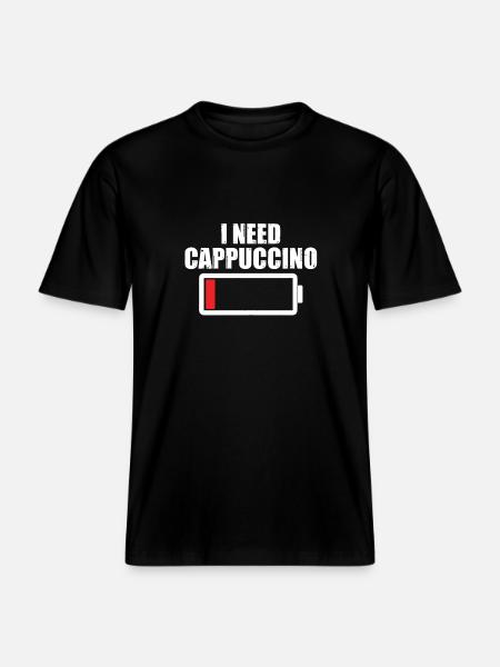 I need cappuccino -  RELAXED FIT Unisex Organic T-Shirt - black