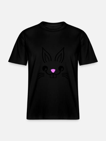Bunny Rabbit - RELAXED FIT Unisex Organic T-Shirt - black