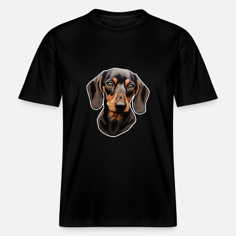 Dackel oder Dachshund -  RELAXED FIT Unisex Organic T-Shirt - Schwarz
