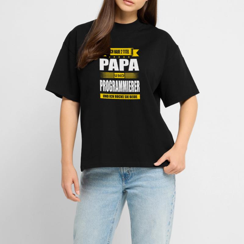 Zwei Titel Papa Und Programmierer IT Techniker  RELAXED FIT Unisex Organic T-Shirt